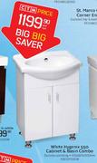 White Hygenix 550 Cabinet & Basin Combo (XXBSHY550W)-Per Set