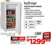 byD:sign White Bar Fridge-120Ltr(MBF120W)