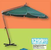 3M Round Cantilever Umbrella Natural,Blue,Navy Or Green Each