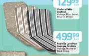 Resin Deluxe Pool Lounger Cushion Vintage,Mocha Or Black Stripe Each