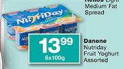 Danone Nutriday Fruit Yoghurt Assorted-6x100g