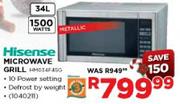 Hisense Microwave Grill-34Ltr-1500W(HM034F4SG)