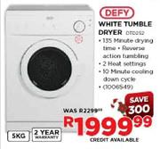 Defy White Tumble Dryer-5kg(DTD252)