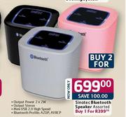 Sinotec Bluetooth Speaker Assorted-2's