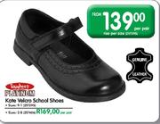 Toughees Platinum Kate Velcro School Shoes (Sizes 9-1) - Per Pair