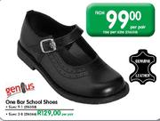 Genius One Bar School Shoes (Sizes 9-1) - Per Pair