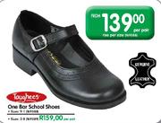 Toughees One Bar School Shoes (Sizes 2-8) - Per Pair