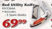Tork Craft Red Utility Knife (KN3366A)
