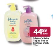 Johnson's Baby Top To Toe Bedtime Wash-550ml Each