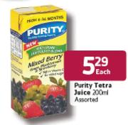 Purity Tetra Juice Assorted-200ml Each