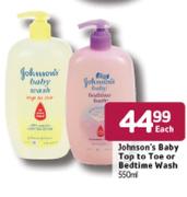 Johnson's Baby Top To Toe Or Bedtime Wash-550ml Each