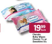 Cherubs Baby Wipes Classic-72's Or Sensitive-80's Each
