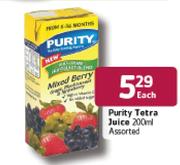 Purity Tetra Juice Assorted-200ml Each