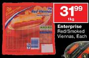 Enterprise Red/Smoked Viennas-Each-1Kg