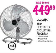 Logik Hi-Velocity Oscillating Floor Fan-45cm
