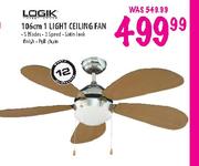 Logik 1 Light Ceiling Fan-106cm