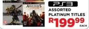 PS3 Assorted Platinum Titles Each