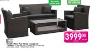 Terrace Leisure Amalfi 4 Piece Poly Wicker Lounge Set