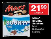 Mars/Bounty/Snickers Mini Sjokoladestafies-270gm Elk