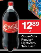 Coca-Cola Regular/Light/Zero/Tab-2Ltr Each