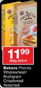 Bakers Provita Wholewheat/Multigrain Crispbread-250gm Each
