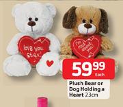 Plush Bear Or Dog Holding A Heart-23cm Each
