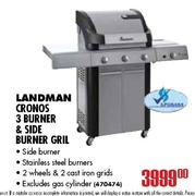Landman Cronos 3 Burner & Side Burner Gril