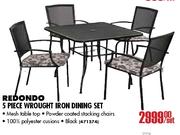 Redondo 5 Piece Wrought Iron Dining Set