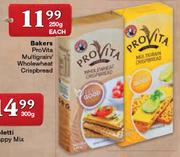 Bakers ProVita Multigrain/Wholewheat Crispbread-250gm Each