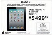 Apple iPad2 With Wi-Fi & Cellular-16GB + Free iPAD Cover