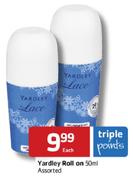 Yardley Roll-On Assorted-50ml Each