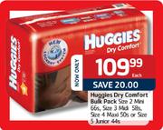 Huggies Dry Comfort Bulk Pack Size 2 Mini-66's/Size 3 Midi-58's Each