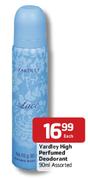 Yardley High Perfumed Deodorant Assorted-90ml Each