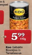 Koo Gebakte Boontjies in Tamatiesous-410g