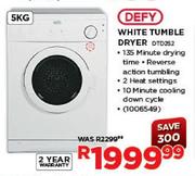 Defy White Tumble Dryer (DTD252)-5kg