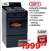 Defy 4 Plate Stove-57L