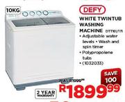 Defy WhiteTwin Tub Washing Machine (DTT161/171)-10Kg