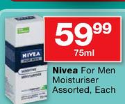 Nivea For Men Moisturiser Assorted-75ml Each