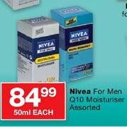 Nivea For Men Q10 Moisturiser Assorted-50ml Each