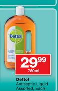 Dettol Antiseptic Liquid Assorted-750ml Each
