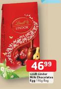 Lindt Lindor Milk Chocolates Eggs-116g Bag