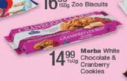 Merba White Chocolate & Cranberry Cookies-160gm