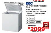 KIC White Chest Freezer (KCG210)-205L