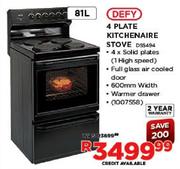 Defy 4 Plate Kitchenaire Stove (DSS494)-81L
