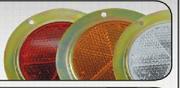 63mm Round Amber Reflector With Metal Bezel(ELP A2788)-Each