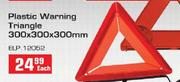 Plastic Warning Triangle 300x300x300mm(ELP 12052)-Each
