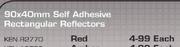 90x40 Self Adhesive Red Rectangular Reflectors(KEN R2770)-Each