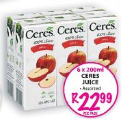 Ceres Juice Assorted-6 x 200ml Per Pack 