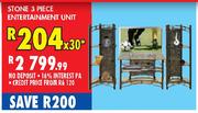 Stone 3 Piece Entertainment Unit