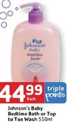 Johnson's Baby Bedtime Bath Or Top To Toe Wash 550Ml-Each